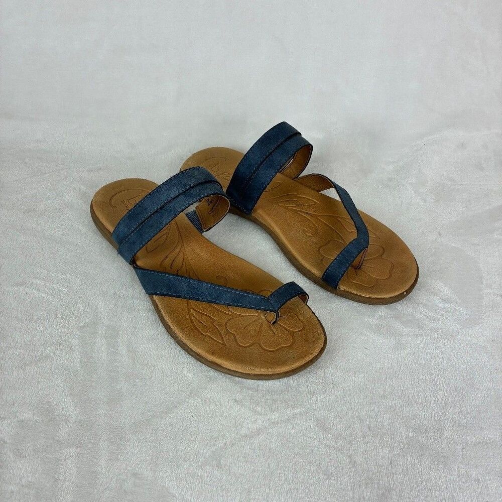 b.o.c Born Concept Toe Ring Sandal Womens 8M Navy Blue Flat Boho Coastal Beach